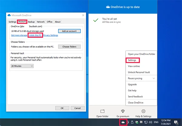 Unline This PC OneDrive