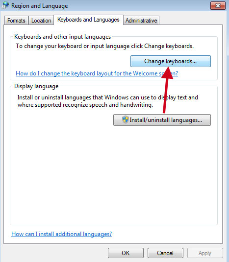 เปลี่ยนภาษา Windows 7
