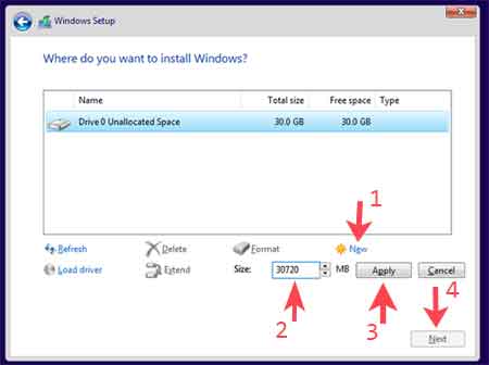Where do you want to install Windows