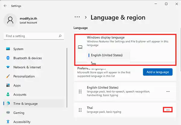 Windows Display language