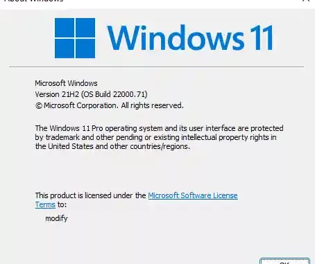 Windows 11 Insider Preview Dev Channel Build 22000.71