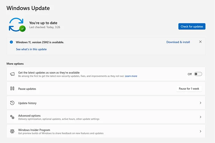 Windows 11 update 25H2