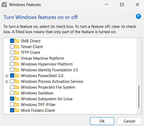 Windows Features
