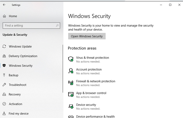 ความปลอดภัยของ Windows