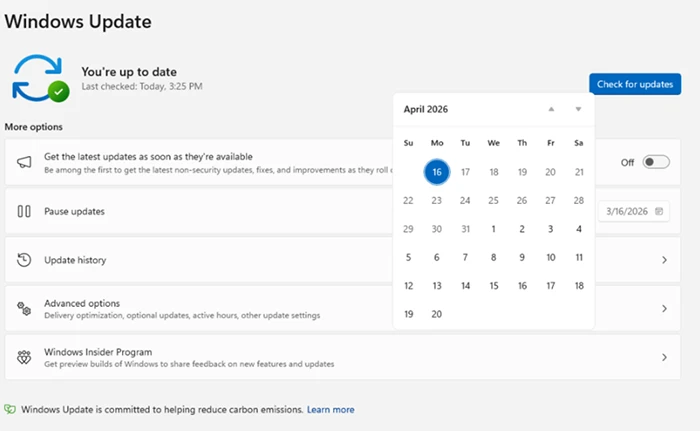 Windows Update การขยายเวลาหยุดการอัปเดตชั่วคราว
