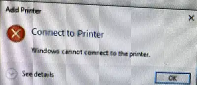 Windows cannot connect to the printer error 0x0000011b