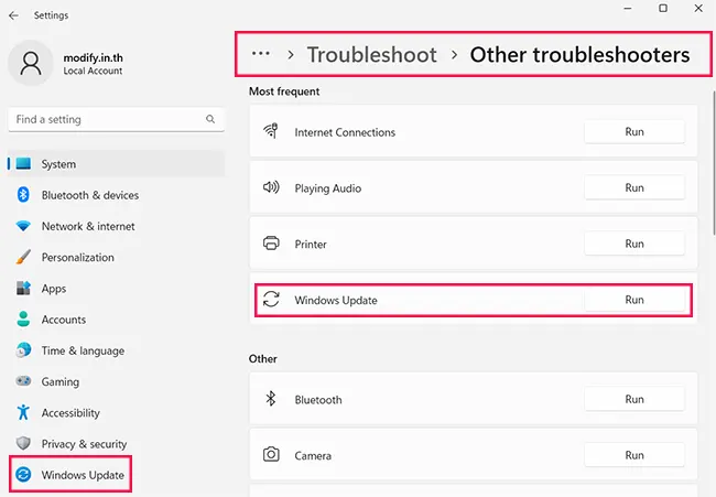 Windows 11 update Troubleshoot