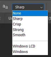 anti-aliasing method photoshop list
