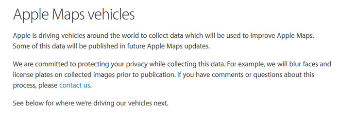Apple Maps vehicles 