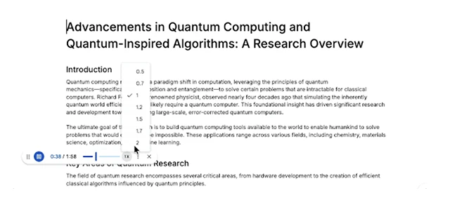 google Docs Playback Speeds