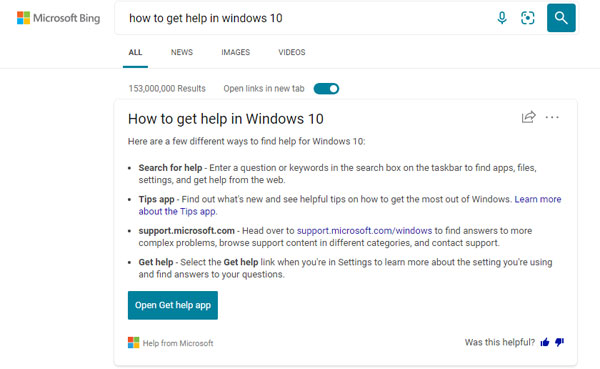 กดปุ่ม F1 แล้วเปิด Microsoft Edge พร้อมข้อความ “how to get help in ...
