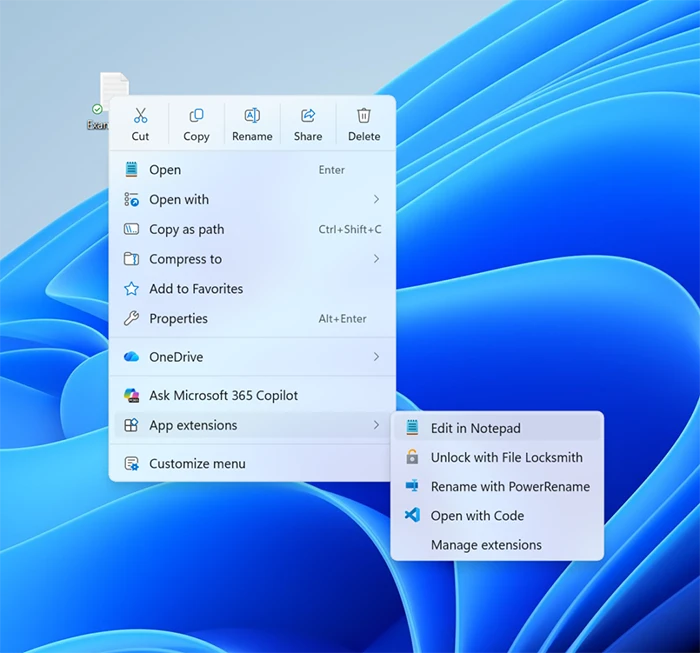 คลิกขวาแบบใหม่ Windows 11  new-right-click-menu