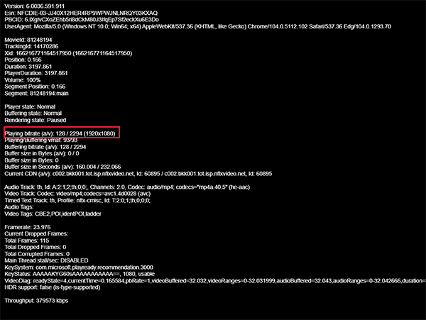 ความละเอียด nexflix 1080p