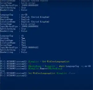 remove English United Kingdom