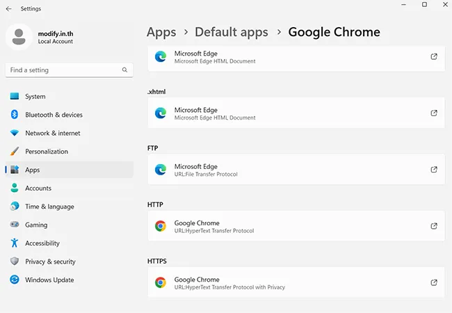 set Chrome as the default browser Windows 11
