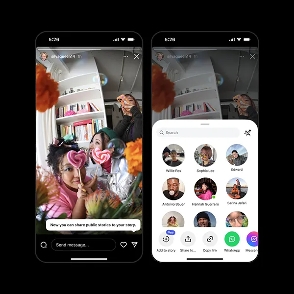share public story ig