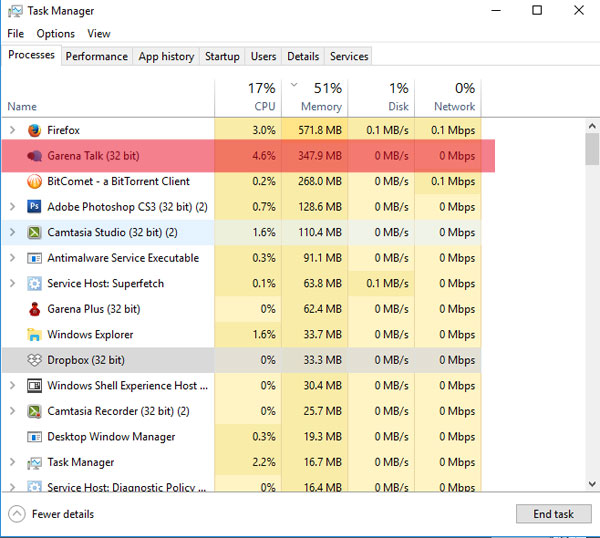task manager garena talk