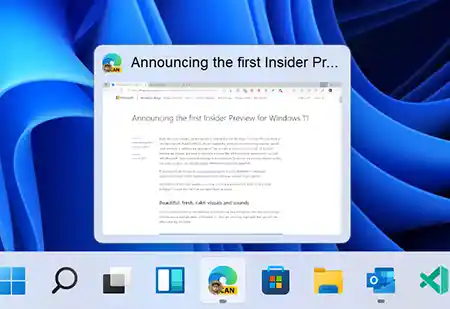 taskbar preview Windows 11