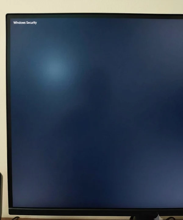 windows security on black screen